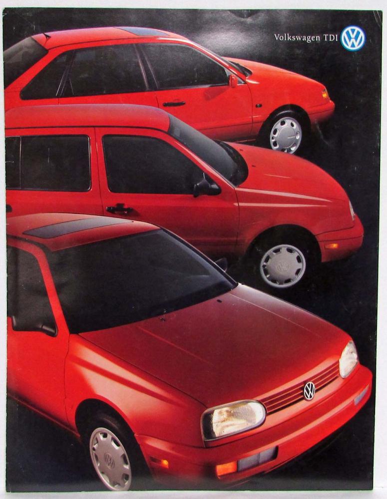 1995 Volkswagen VW TDI Models Sales Tri-Fold Brochure Golf Jetta Passat