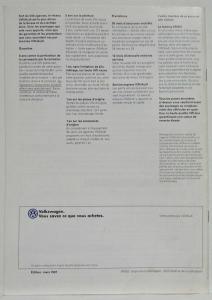 1997 Volkswagen VW Golf Swiss Line Sales Brochure - French Text for Swiss Market