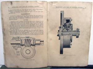 1922 National Sextet Series BB Operation Care Owners Manual Parts List