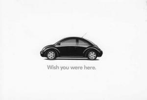 1998 Volkswagen VW New Beetle Wish You Were Here Dealer Postcard