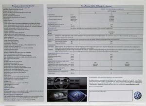 2003 Volkswagen VW Gol 1.0 8V Trend Spec Sheet - Portuguese Text