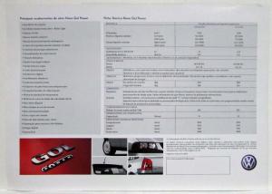 2003 Volkswagen VW Novo Gol Power 1.6 Spec Sheet - Portuguese Text