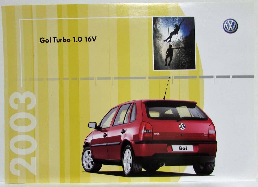 2003 Volkswagen VW Gol Turbo 1.0 16V Spec Sheet - Portuguese Text