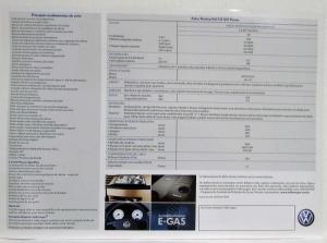 2003 Volkswagen VW Gol 1.0 16V Power Spec Sheet - Portuguese Text
