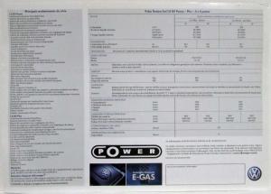 2003 Volkswagen VW Gol 1.0 8V Power/Plus Spec Sheet - Portuguese Text