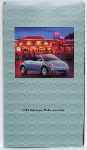 2003 Volkswagen VW Full Line Media Press Kit