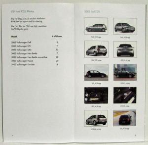 2003 Volkswagen VW Full Line Media Press Kit