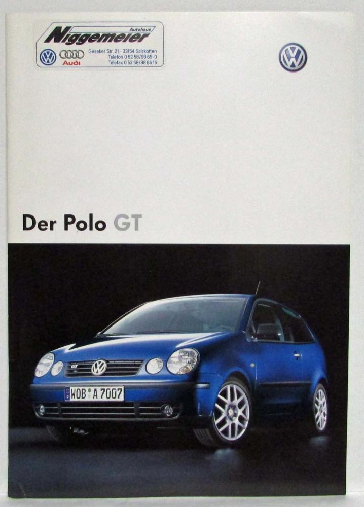 2004 Volkswagen VW Polo GT Sales Brochure - German Text