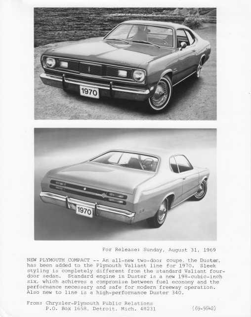 1970 Plymouth Duster Press Photo 0111