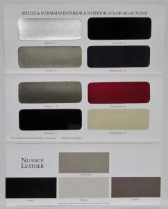 2000 Cadillac Exterior Colors Paint Chips & Interior Colors Sales Brochure