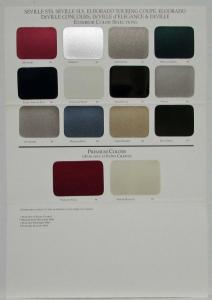 1999 Cadillac Exterior Colors Paint Chips Sales Brochure Folder