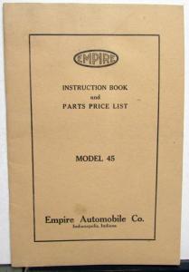 1916 Empire Model 45 Instruction Book and Parts Price List