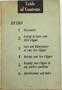 1954 Packard Clipper Owners Manual