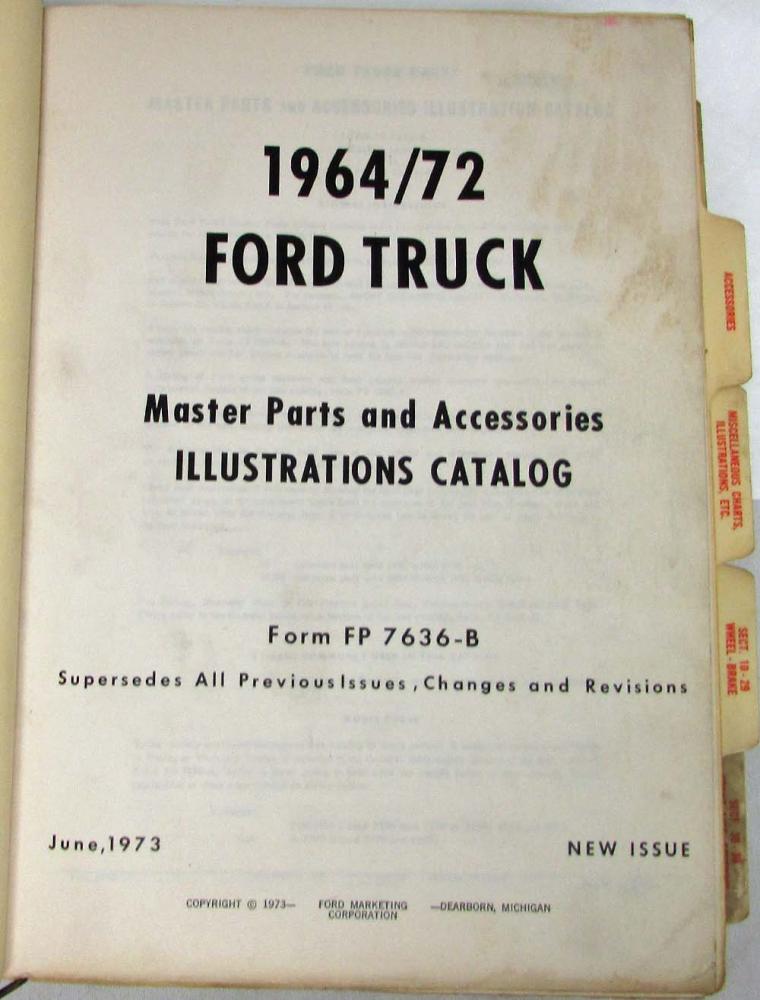 19671972 Ford Truck and Pickup Dealer Master Parts Book Set