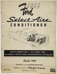 1955 Ford SelectAire Air Conditioner Parts List Supplement - A/C