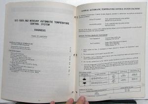 1973 Ford-Mercury Automatic Temperature Control System Training Handbook - HVAC