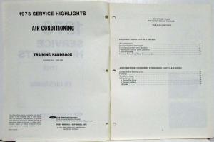 1973 Ford Truck Air Conditioning Training Handbook Course 0323-232
