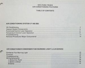 1973 Ford Truck Air Conditioning Training Handbook Course 0323-232