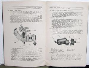 1925 1926 Willys Overland Six Cyl Model 93 Operation Care Owners Manual