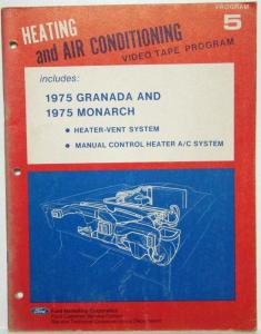 1974 Ford Heating and Air Conditioning Video Tape Program 5 Manual