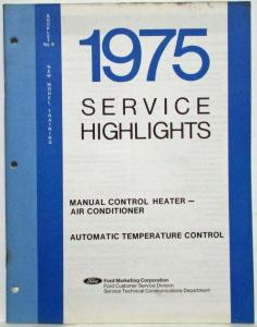 1975 Ford-Mercury Automatic Temperature Control System Training Handbook - HVAC