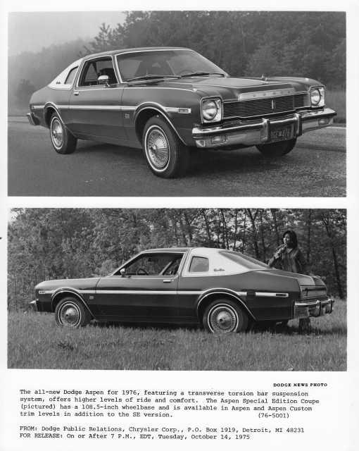 1976 Dodge Aspen All New Press Photo 0265