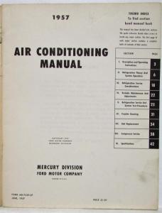 1957 Mercury Air Conditioning Service Shop Repair Manual - A/C