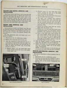 1957 Mercury Air Conditioning Service Shop Repair Manual - A/C