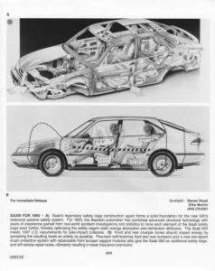 1994 Saab 900 Safety Cage Cut-Away Illustration Press Photo 0055