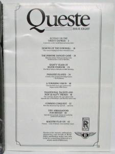 1987 Queste Magazine - Issue Eight - Rolls-Royce & Bentley Owners Supporters