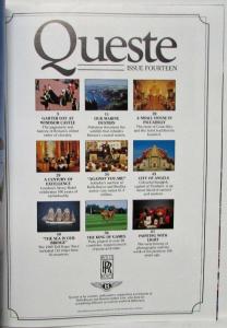 1989 Queste Magazine - Issue Fourteen - Rolls-Royce & Bentley Owners Supporters