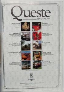 1991 Queste Magazine - Issue Twenty - Rolls-Royce & Bentley Owners Supporters