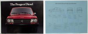 1978 Peugeot 504 Diesel Sales Brochure with Spec Sheet