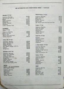 1968-1978 GM Factory Air Conditioning Parts List Book - A/C Chevrolet Pontiac