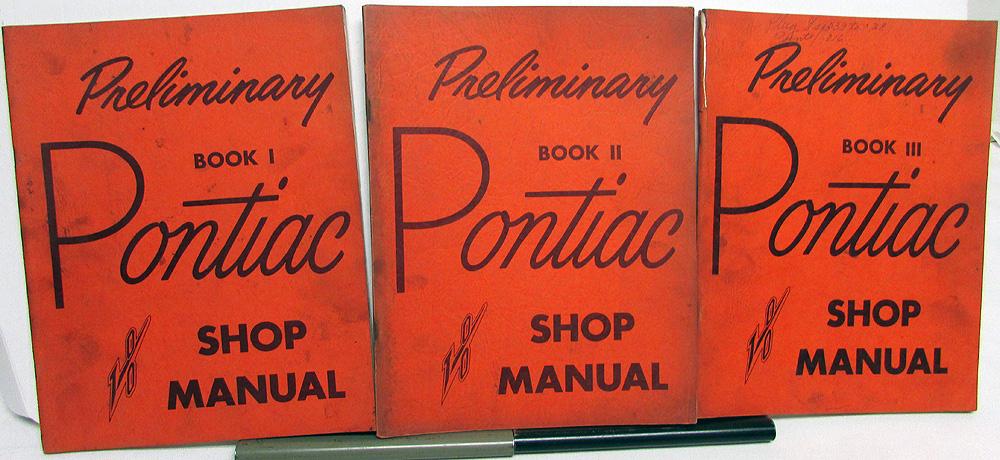1955 Pontiac V8 Preliminary Dealer Service Shop Repair Manual Set Book 1 2 & 3
