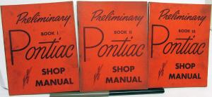 1955 Pontiac V8 Preliminary Dealer Service Shop Repair Manual Set Book 1 2 & 3