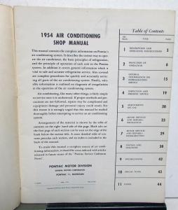 1954 Pontiac Air Conditioning Service Shop Repair Manual - A/C