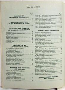 1962 Chrysler Air Conditioning Service Shop Manual - A/C