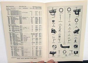 1909-1921 Ford Model T Price List Of Parts & Accessories Book Vintage Repro