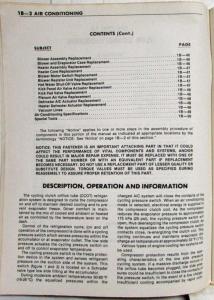 1979 GM Medium & Heavy Duty Truck CCOT Air Conditioning Service Shop Manual A/C