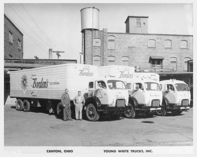 1950s White 3000 Series Truck Press Photo 0231 - Bordens Ice Cream
