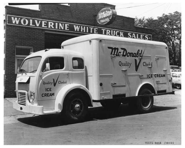 1950s White 3000 Series Truck Press Photo 0237 - McDonald Quality Chkd Ice Cream