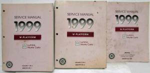 1999 Chevrolet Monte Carlo and Lumina Service Shop Manual Set Vol 1-2 & Update