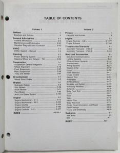 1999 Chevrolet Monte Carlo and Lumina Service Shop Manual Set Vol 1-2 & Update