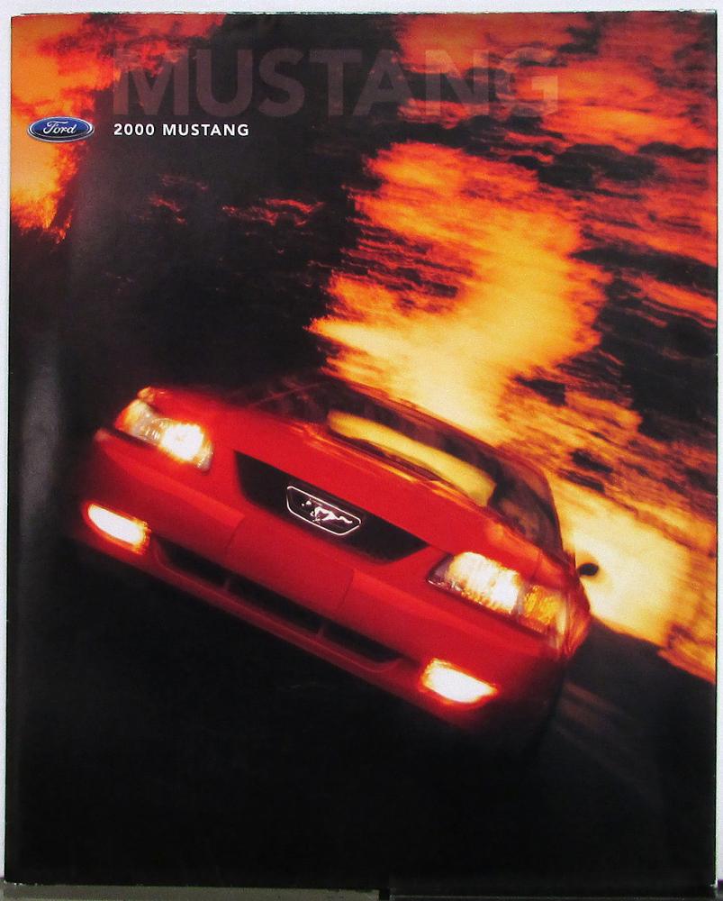 2000 Mustang Coupe Convertible GT Sales Folder Opens to Poster Specs Wheels