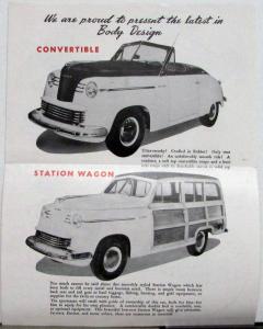1947 1948 ? Keller Super Chief & Chief Convertible & Wagon Sales Mailer Folder