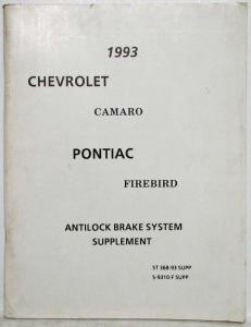 1993 Chevrolet Camaro Pontiac Firebird Antilock Brake System Manual Supplement
