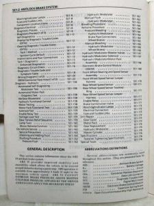 1993 Chevrolet Camaro Pontiac Firebird Antilock Brake System Manual Supplement
