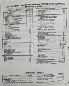 1997 Chevrolet Camaro Pontiac Firebird Service Shop Repair Manual Set Vol 1 & 2