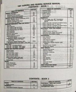 1997 Oldsmobile Aurora Buick Riviera Service Shop Repair Manual Set Vol 1 & 2
